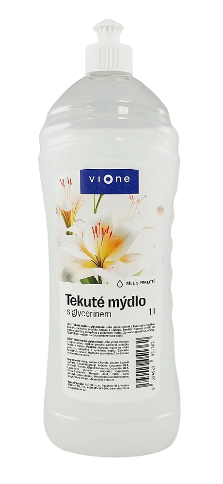 🧴 VIONE TEKUTÉ MÝDLO bílé BALZÁM s perletí