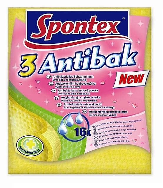 SPONTEX ANTIBAK / ANTIFUNGI HOUBOVÁ UTĚRKA 3ks