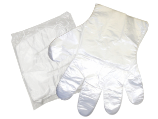 RUKAVICE NA JEDNO POUŽITÍ blokované HDPE 100ks