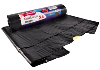 SÁČKY DO KOŠE 60x75cm ČERNÉ ZATAHOVACÍ 10ks