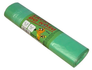 SÁČKY DO KOŠE zatahovací 10mi ZELENÉ 10ks