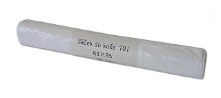 SÁČKY DO KOŠE 63x85cm bílé 70 litrů role 40ks