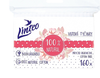 Vatové tyčinky papírové LINTEO sáček 160ks
